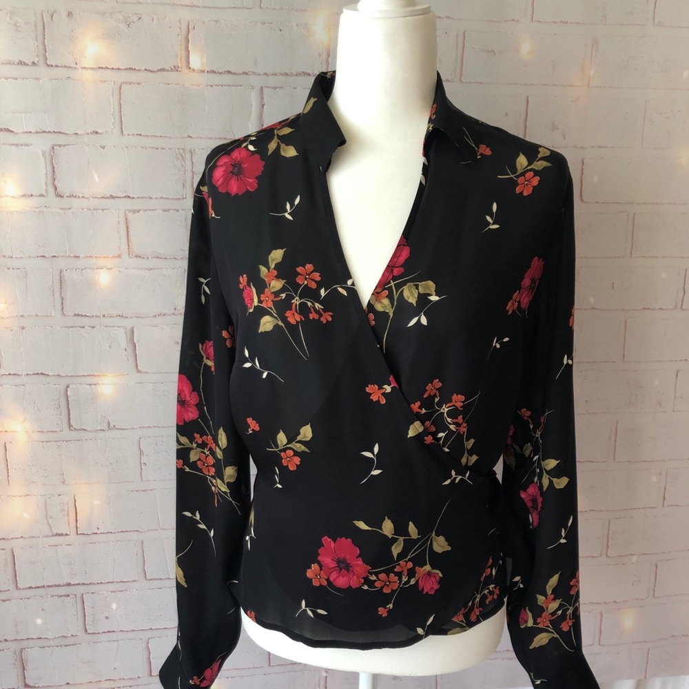 Ann Taylor Silk Wrap Top